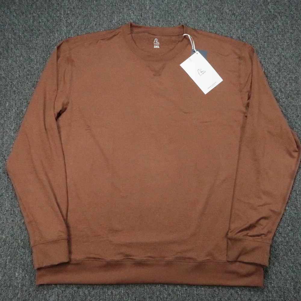Rhoback Pullover Mens 3XL Saddle Brown Pace Performance Crewneck Long Sleeve